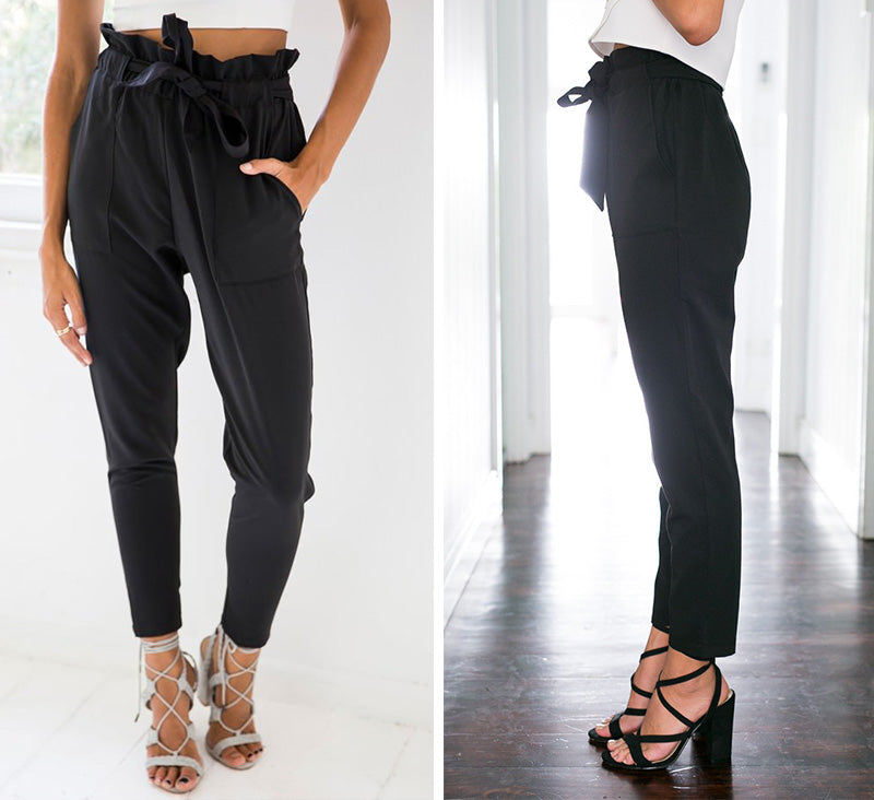 chiffon high waist casual career  harem pants