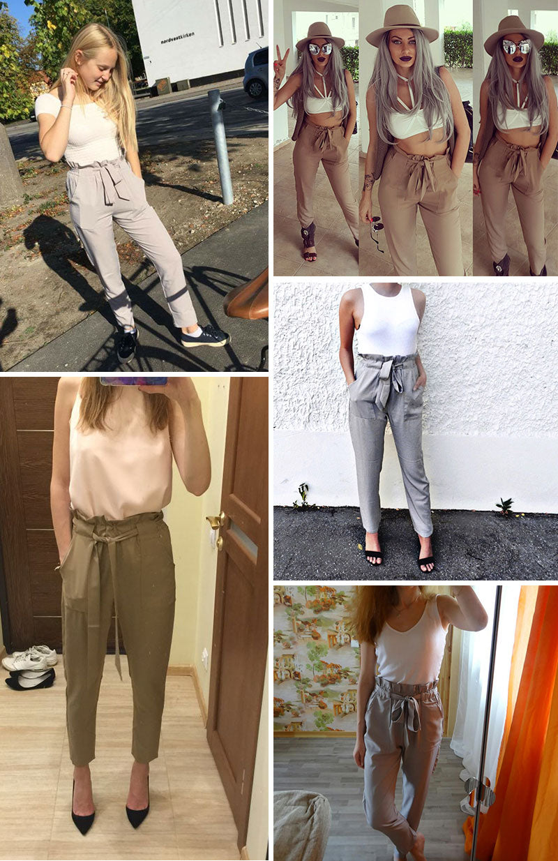 chiffon high waist casual career  harem pants