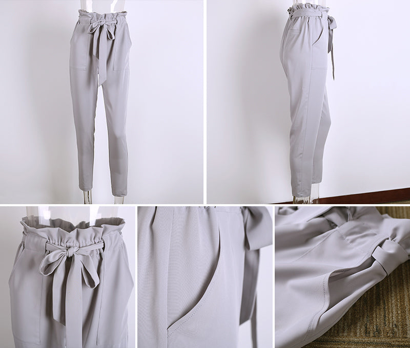 chiffon high waist casual career  harem pants