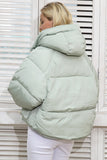 Womens warm cozy padded parka hooded zipper jacket