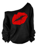 Long Sleeve Sexy Lips print sweat shirt
