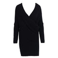 Sexy V neck pullover cross knitting sweater dress