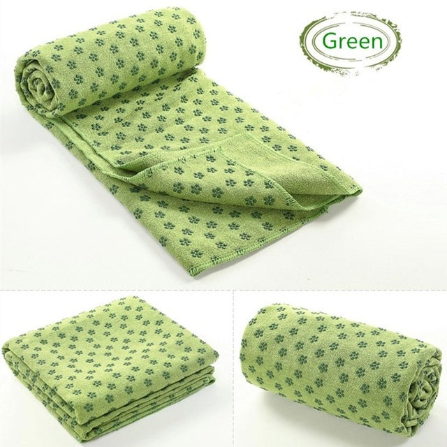 183 * 63cm Non Slip Yoga Mat Cover Towel  Anti Skid Microfiber