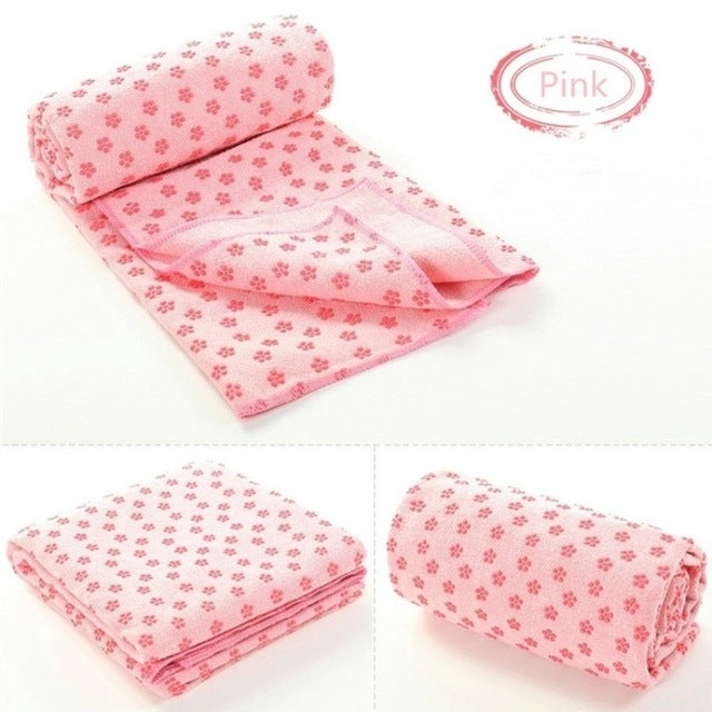 183 * 63cm Non Slip Yoga Mat Cover Towel  Anti Skid Microfiber
