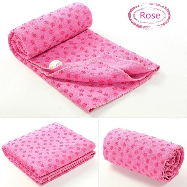 183 * 63cm Non Slip Yoga Mat Cover Towel  Anti Skid Microfiber