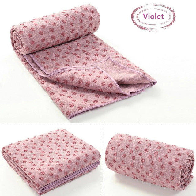 183 * 63cm Non Slip Yoga Mat Cover Towel  Anti Skid Microfiber