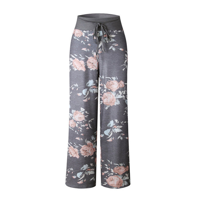 Womens Cozy Print Floral Sweatpants