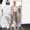 Chic Casual suede high waist pencil pants