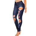 Sexy Denim Destroyed Frayed High Waisted Jeans