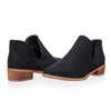 Flock V Shape Pointed Toe Ankle Boots