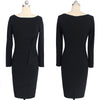Womans Wasit Bow  Elegant Ruched Bodycon Sheath Dress
