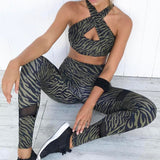 Retro Floral Print High Waist Legging & Bra Athleisure Women Suit / Sportswear / Yoga 2pcs set