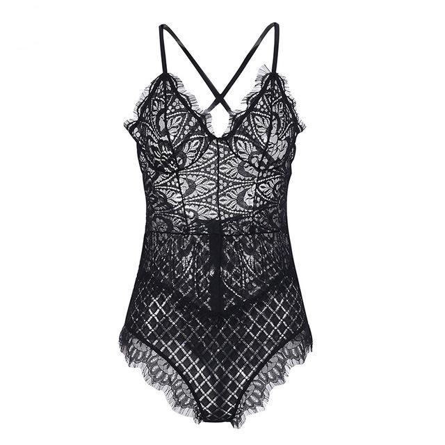 Sexy Fringe lace transparent bodysuit