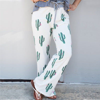 Womens Cozy Print Floral Sweatpants