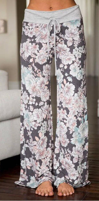 Womens Cozy Print Floral Sweatpants