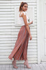 High waist split stripe wide leg pants