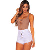 High Waisted Fashion Button Pockets Stretchy jean shorts