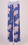 Womens Cozy Print Floral Sweatpants