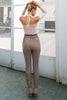 Chic Casual suede high waist pencil pants