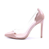 Sexy Pointed Transparent Slip-on Heels