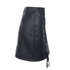 High waisted Lace up pu leather short skirt