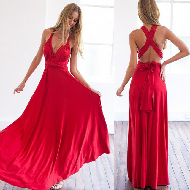 Convertible Wear multiply ways  Sexy Women Boho Maxi Dress