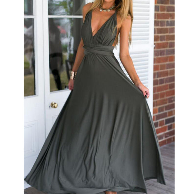 Convertible Wear multiply ways  Sexy Women Boho Maxi Dress