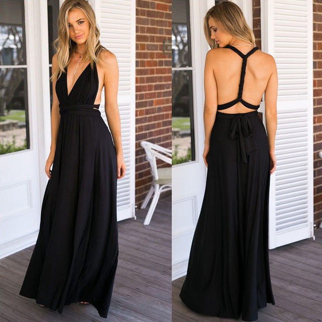 Convertible Wear multiply ways  Sexy Women Boho Maxi Dress