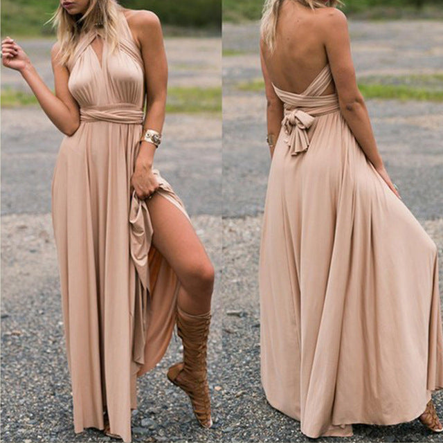 Convertible Wear multiply ways  Sexy Women Boho Maxi Dress