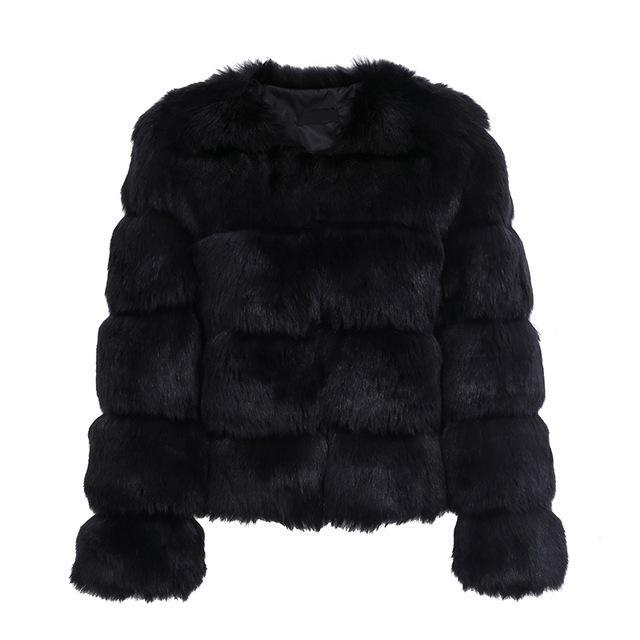 Vintage fluffy faux fur coat outerwear