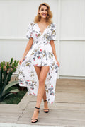 boho Backless jumpsuit with waist tie