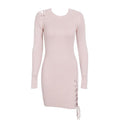 Side Leg Lace up knitted sweater dress