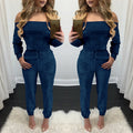 Sexy Womens Velvet  Nightclub Style Jumpsuit