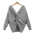 Comfy Deep V Neck Tie Up Sweater