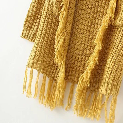Long Yellow Knit Duster Cardigain