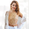 Elegant backless embroidery lace crop top