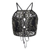 Elegant backless embroidery lace crop top