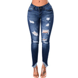 Frayed High Waist Ripped Jeans