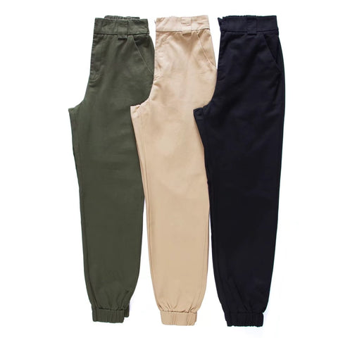 High waist casual Army military cargo pants