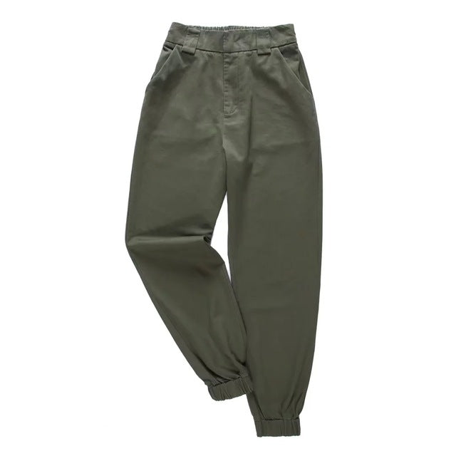 High waist casual Army military cargo pants