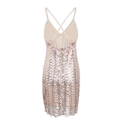 Sequin strap backless party / Club Dress