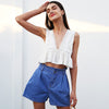 Sexy Ruffle Chiffon womens crop top