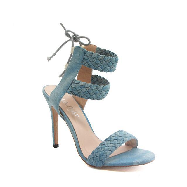 Double Ankle Strap open Toe Womens High Heels