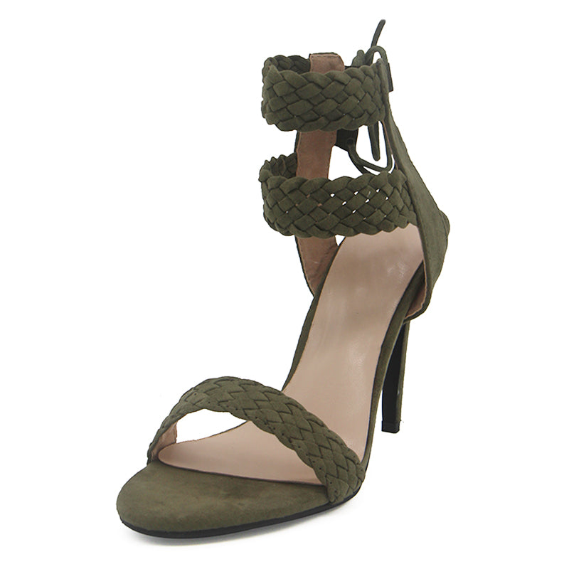 Double Ankle Strap open Toe Womens High Heels