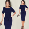 Womans Wasit Bow  Elegant Ruched Bodycon Sheath Dress