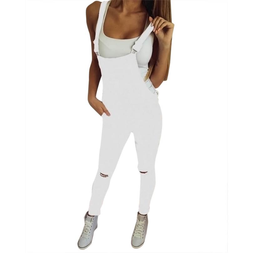 Jumpsuit Denim Pants Overalls White
