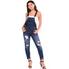 Ripped Jean Overalls / Dark Wash
