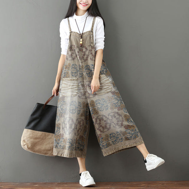 Vintage Style Dare To Be Different Casual loose Wide leg Romper