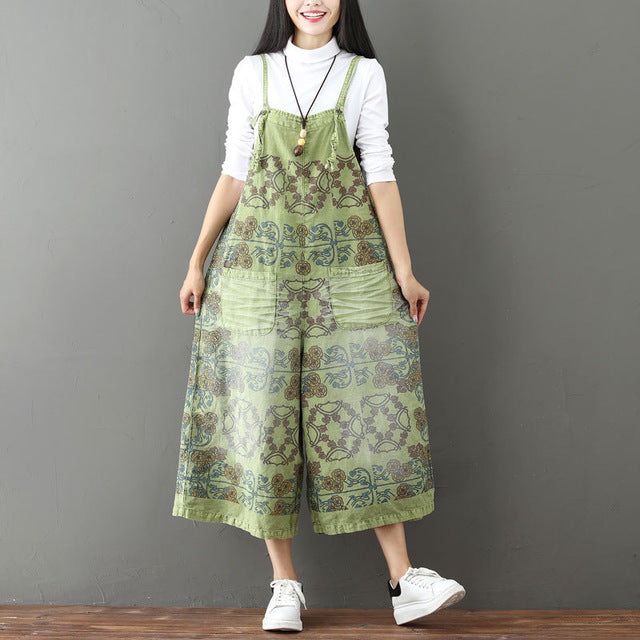 Vintage Style Dare To Be Different Casual loose Wide leg Romper