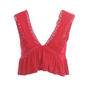 Sexy Ruffle Chiffon womens crop top